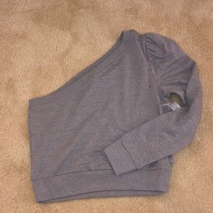 New York & Company one shoulder gray sweatshirt
